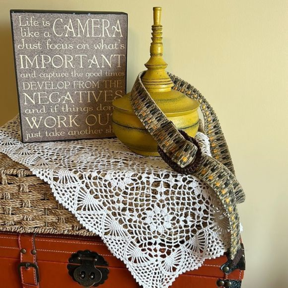 Bohemian style Woven‎ belt tan yellow green brown B19